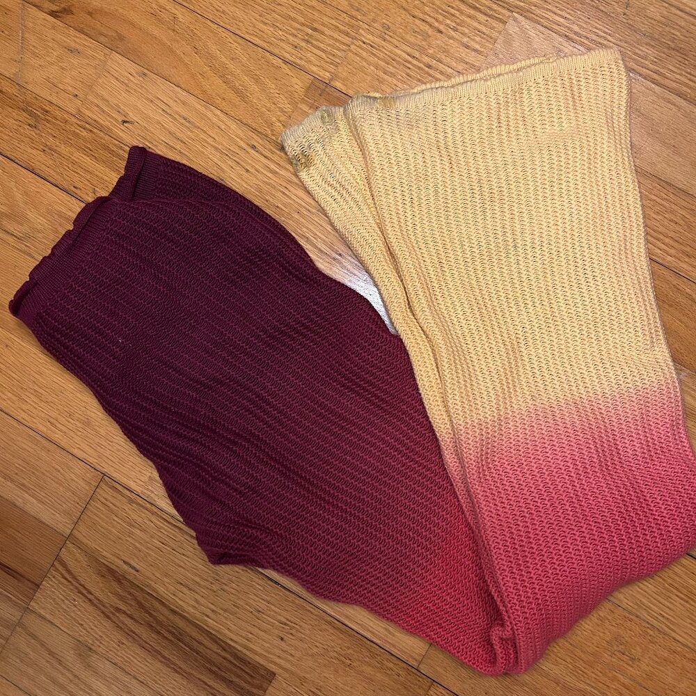 I.Am.GIA Ombre Crochet Pants 100% cotton XS Burgundy to Yellow